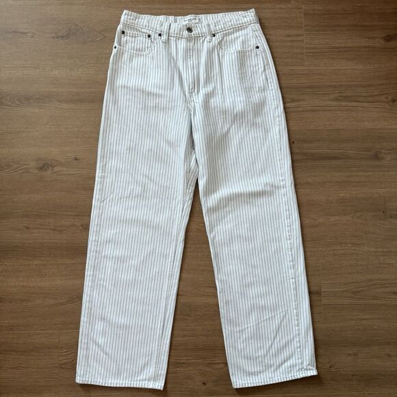 NWOT Abercrombie & Fitch The Loose High Rise Pants Blue White Stripe Size 30/10R - Picture 6 of 6